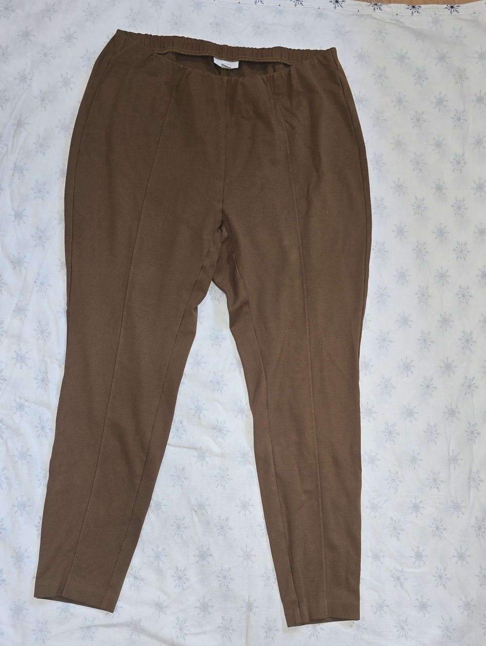 J. Jill Brown Elastic Waist Slim Pull-On Chinos